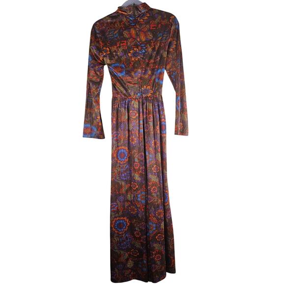 VINTAGE 70s Psychadelic Floral Mod Vanity Fair Jumpsuit Wide Leg Size - Picture 2 of 9